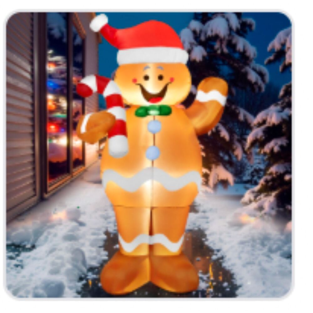 Gingerbread Man Christmas Inflatable Outdoor Decorations, Christmas Blow Ups